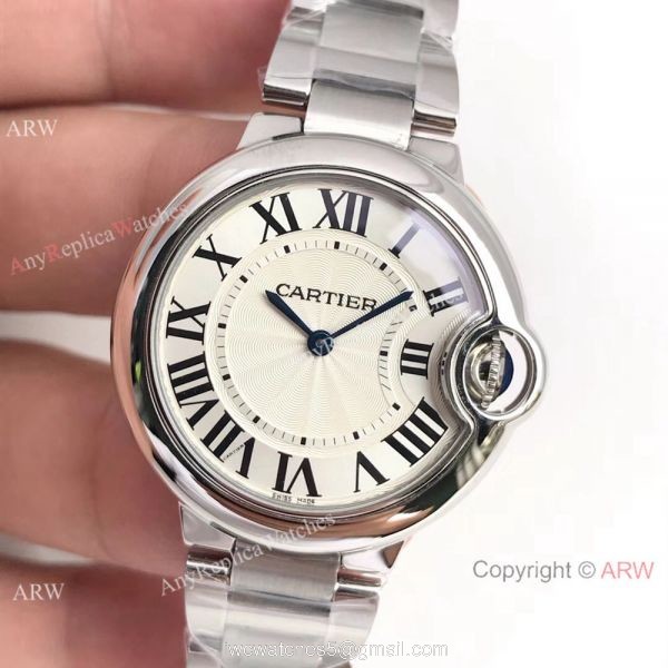 AAA Fake Cartier Ballon Bleu Quartz Watch White Roman Dial 3