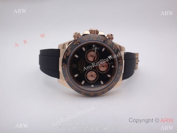 Rose Gold Rolex Daytona Rubber Strap Replica Watch Rolex 116515LN 3