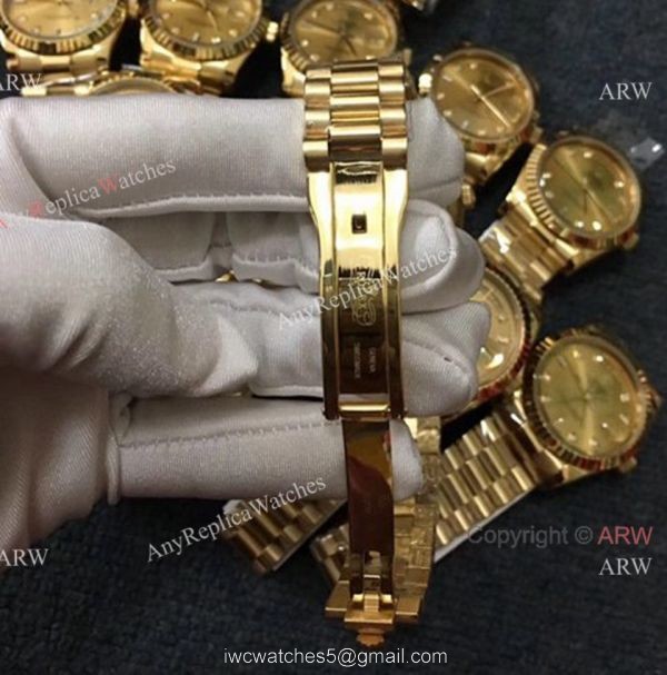 Replica Swiss Eta2824 ROLEX Datejust Yellow Gold Diamond Ladies Watch 3