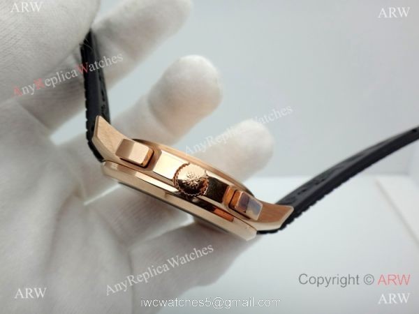 Copy Patek Philippe Aquanaut Chronograph watch Rose Gold Black Dial 3