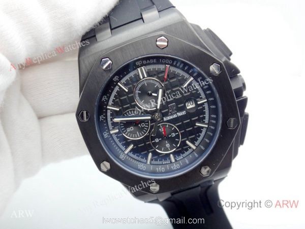 Solid Black Audemars Piguet Royal Oak Offshore Automatic Watch 3