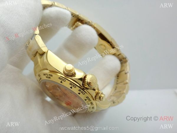 Yellow Gold Rolex Comograph Daytona 40mm Watch Gold Rolex Daytona Replica Watches 3