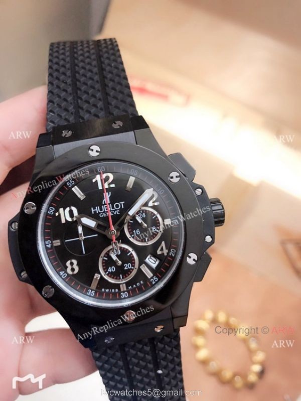 Fake Hublot Geneve Big Bang Tutti Frutti All Black Chronograph Watch 3