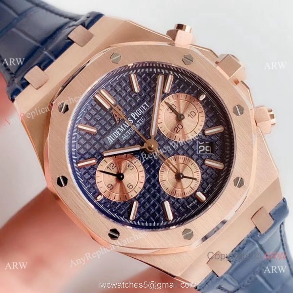 BF Factory Audemars Piguet Royal Oak 26331or Copy Watch Rose Gold Blue Face 3