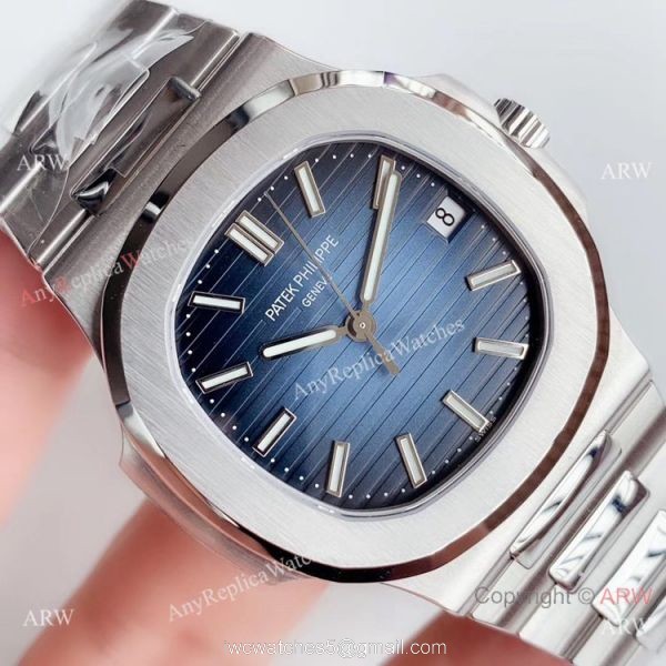 (GR) SWISS Replica Patek Philippe Nautilus Stainless Steel Blue Dial Watch 5711-1A 3