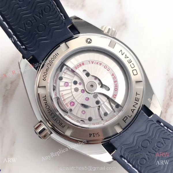 New Version Swiss Omege Seamaster 600m GMT Blue Rubber SS Watch 3