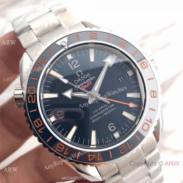 New Version Of Omega Seamaster GMT Swiss 8605 Replica Watch Dark Blue Ceramic 3