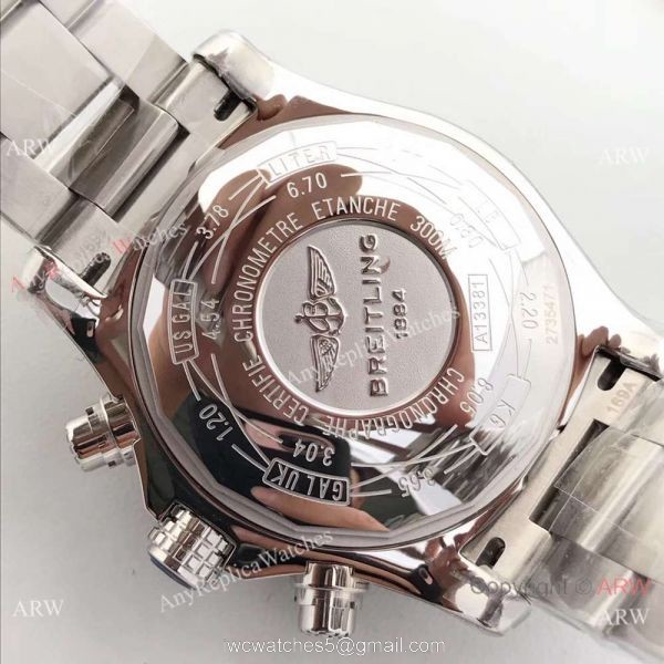 (GF)Replica Breitling Super Avenger II Stainless Steel Black Arabic Watch 7750 3
