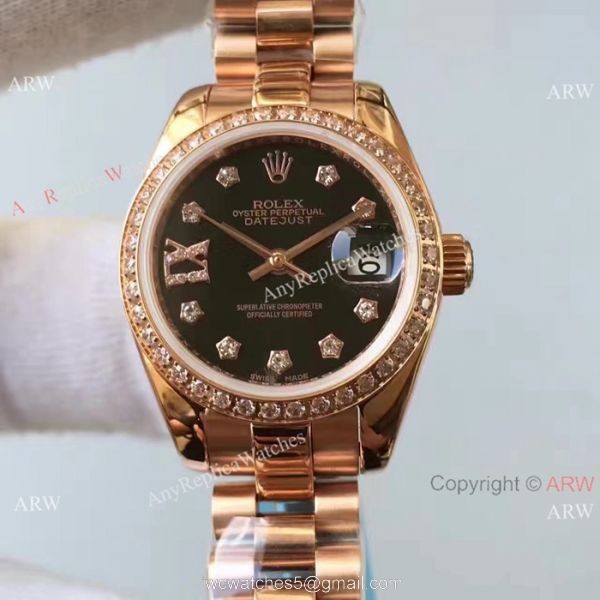 Rolex Datejust Rolex Replica Presidential Diamond Watch Yellow Gold 3