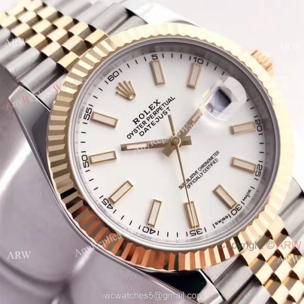 (EW) AAA Rolex Datejust 2 2-Tone White Dial 41mm Replica Watch ETA3255 3