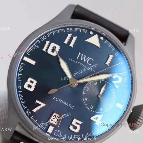 New IWC Big Pilots Fake Watch 7 Days Power Reserve 46mm / Titanium Blue Dial 3