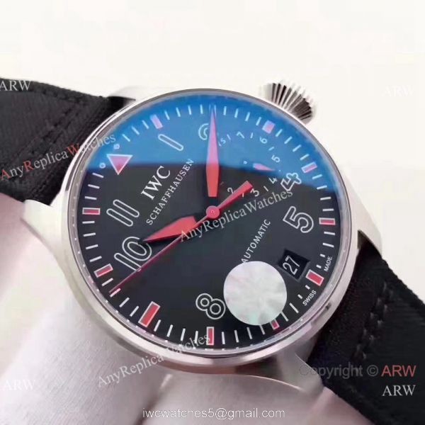 IWC Big Pilots 7 days Muhammad Ali Replica Ss Black Nylon Watch 3