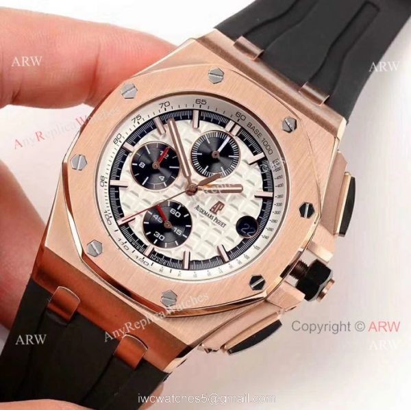 Audemars Piguet Royal Oak Offshore Rose Gold White Face Replica Watch 3
