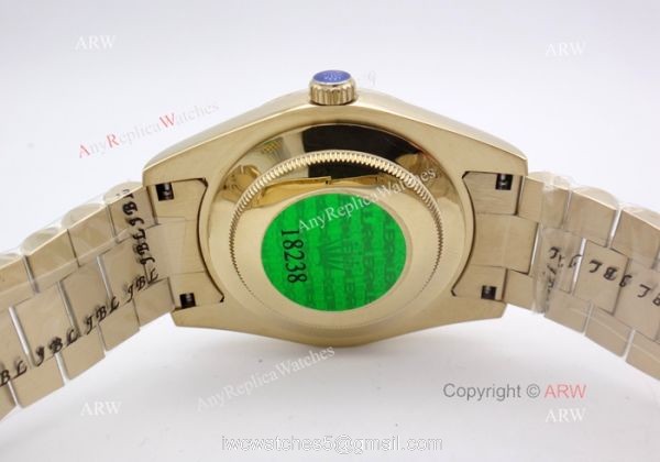 Fake Rolex Day Date Watch 40mm All Gold President Gold Roman Markers 3