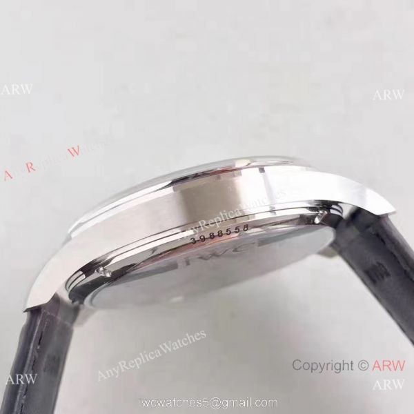 Swiss Grade 1A IWC Regulateur Watch White Dial Blue Leather Strap 3
