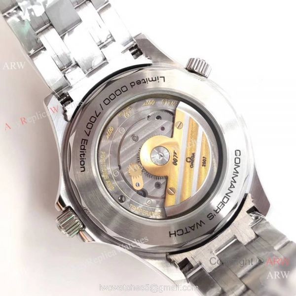 Swiss Grade Commanders 007 James Bond Omega Watch White Face Stainless Steel 3