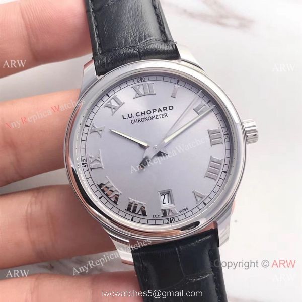 Swiss Classic Chopard L.U.C 9015 Watch SS Gray Roman Markers 3