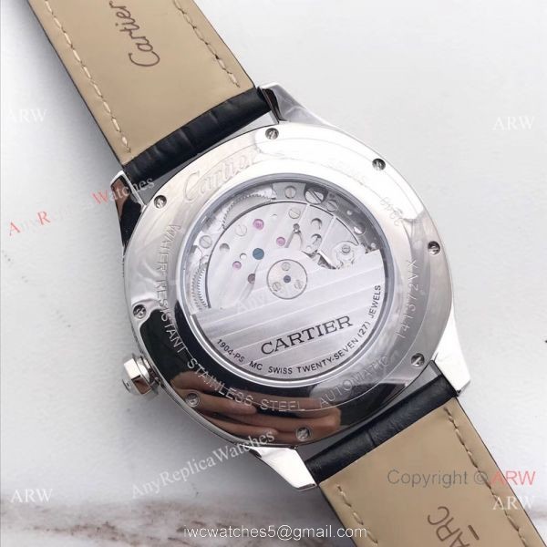 Swiss Drive De Cartier WGNM0003 Replica Watch SS Black Roman Dial 3