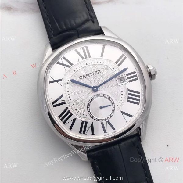 Swiss Cartier De Drive SS White Roman Dial 41mm Watch WGNM0003 Knock off 3