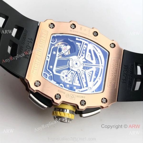 KV Factory Swiss Richard Mille RM 11-03 Flyback 7750 Watch Skeleton Dial Black Rubber 3