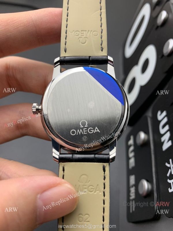 MKS Factory Omega Classic De Ville 9015 Watch White Dial Leather Strap 3