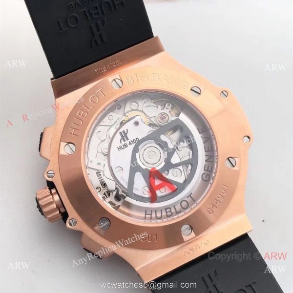 Fake Hublot Big Bang Rose Gold Chronograph Watch SWISS 4100 3