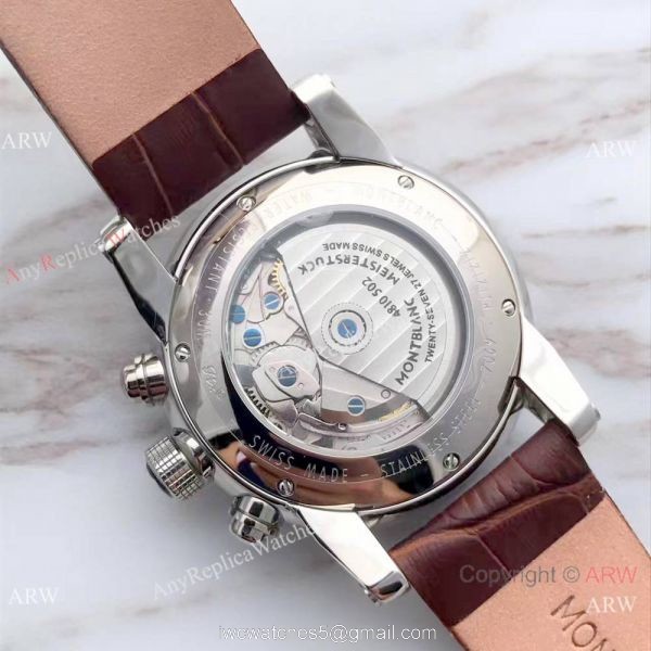 Mont Blanc Clone TimeWalker Chronograph Brown Leather Strap Watch Grade AAA 3
