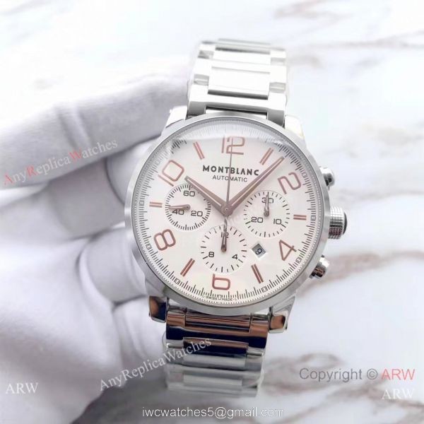 Swiss Grade 1 Mont Blanc Knock off Timewalker Chrono Stainless Steel Watch 3