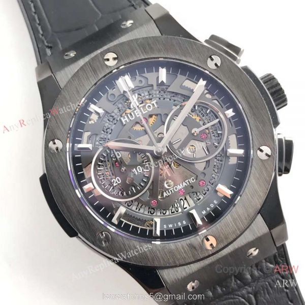 Swiss Hublot Big Bang Black Skeleton Dial Mens Watch Copy 7750 Valjoux 3
