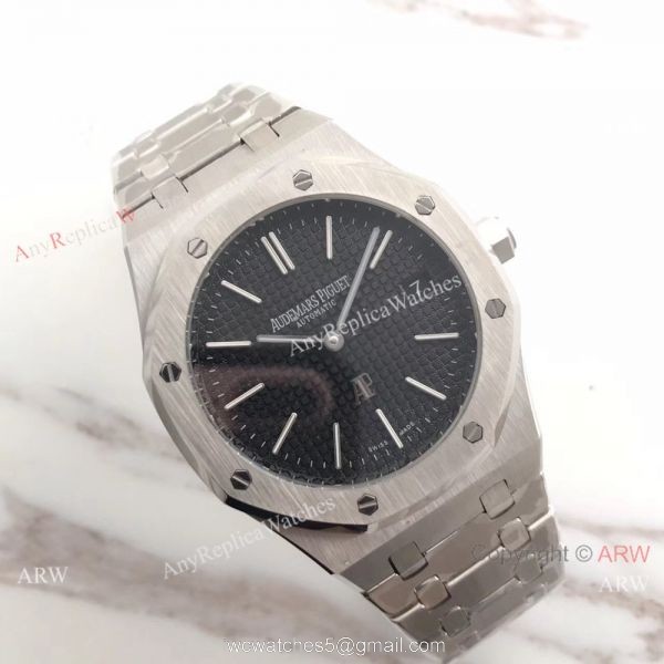 Replica Audemars Piguet Royal Oak Stainless Steel Watch 39mm Black Dial 3
