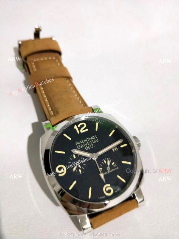Best Panerai Radiomir GMT Power Reserve Black Dial Watch Pam 658 3