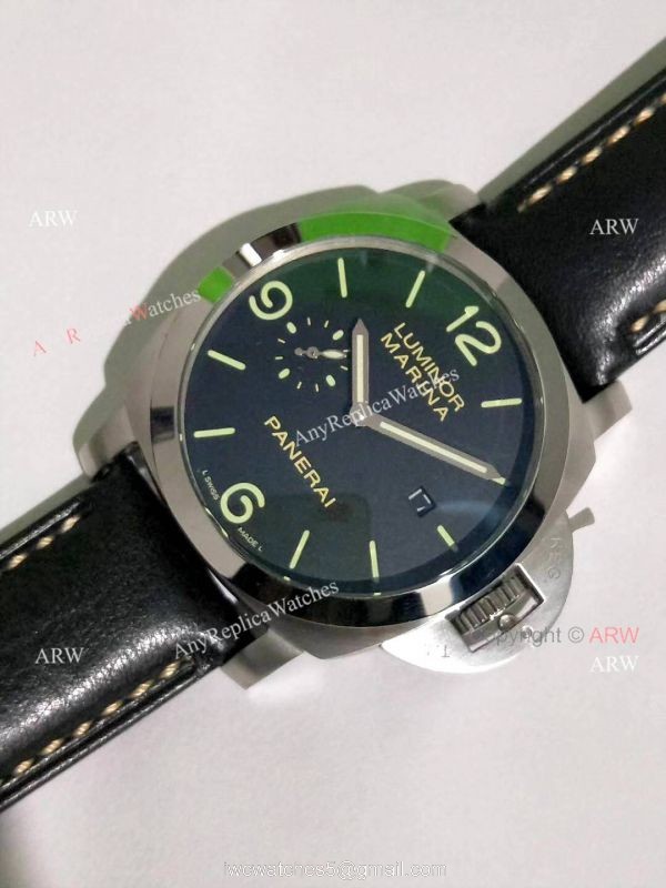 Buy Fake Panerai Watch Luminor Marina Pam 312 Black Leather Wrist 3