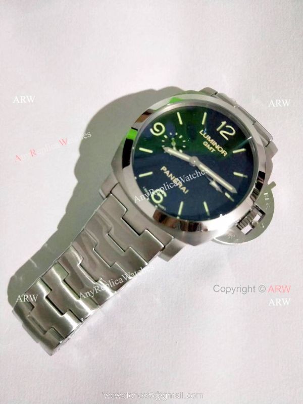 Replica Luminor GMT PAM 320 Panerai Bracelet Stainless Steel Watch 3