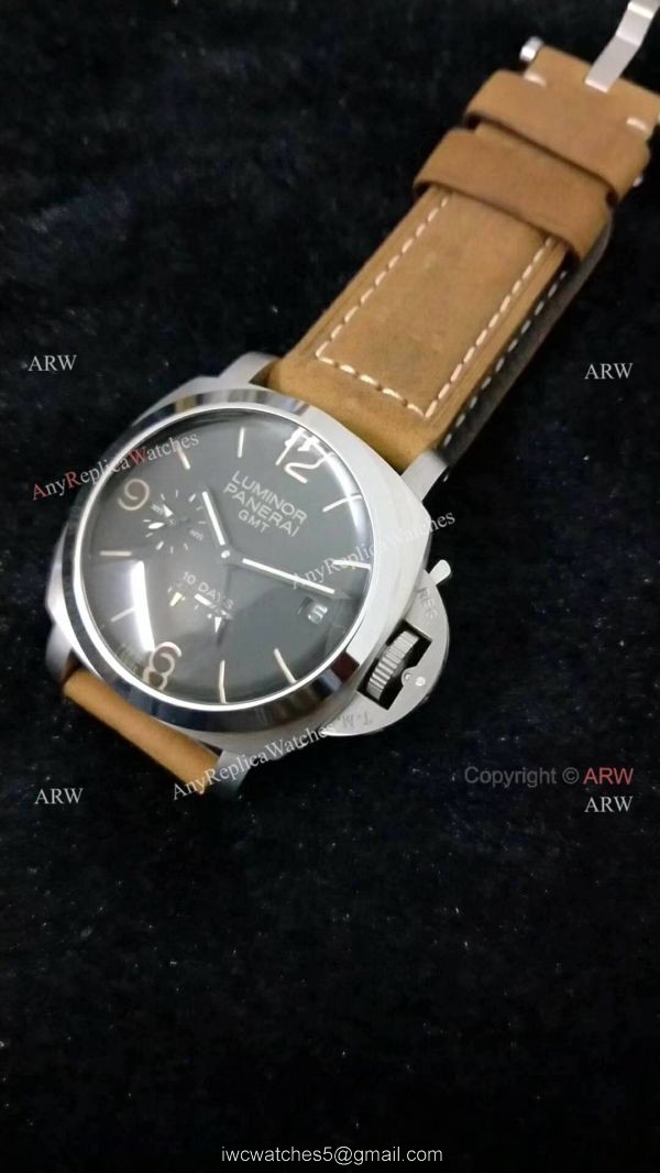 AAA Replica Luminor Panerai 10-Days GMT PAM 533 Watch Brown Leather Band 3
