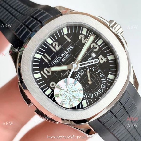 (GR) Swiss Copy Patek Philippe Aquanaut Travel Time SS Black Dial Watch 40mm 3