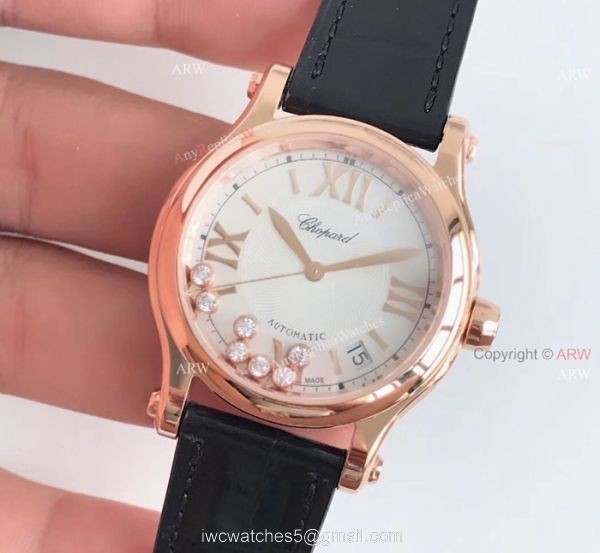 YF Factory Upgraded Replica Chopard Happy Sport Diamond Watch For Sale 3