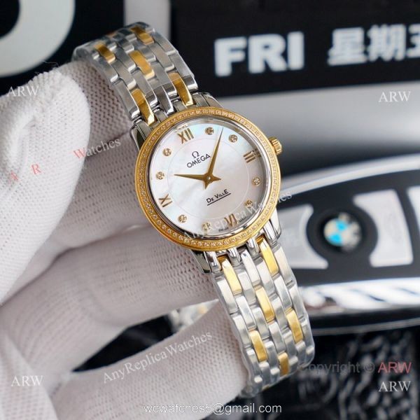 AAA Replica Omega Lady De Ville Watches 2-Tone Sapphire Crystal 3