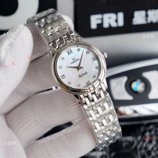 Swiss Quartz Omega Women De Ville Watches Stainless Steel 3