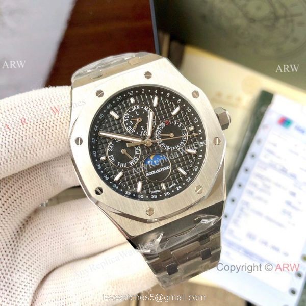 Audemars Piguet Royal Oak Perpetual Calendar Watches Stainless Steel Gray Dial 3