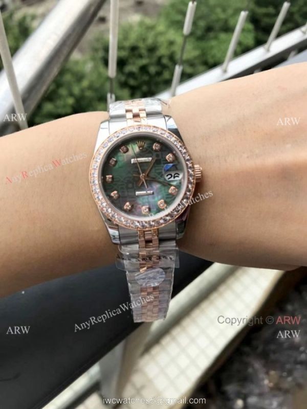 Copy Rolex Datejust 2-Tone Rose Gold Diamonds Watch 31MM 3