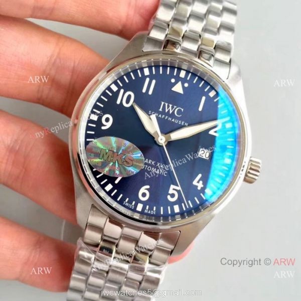 SWISS GRADE IWC Mark XVIII Replica SS Blue Dial Watch 3