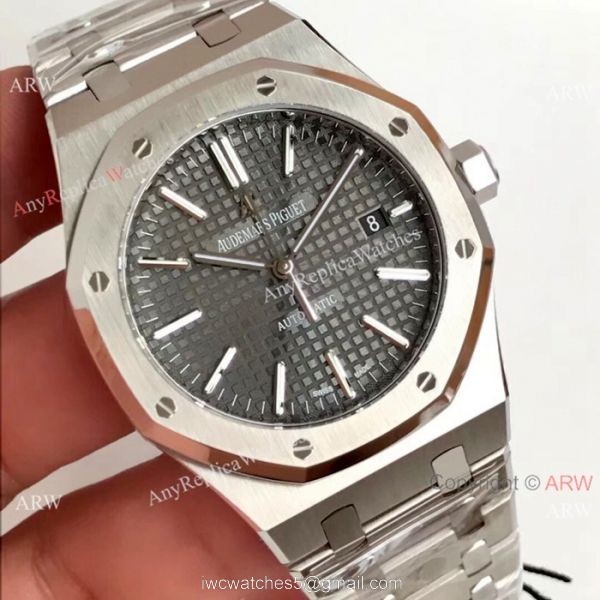 Fake Audemars Piguet Royal Oak 41mm Watch Stainless Steel Gray Rhodium Dial 3
