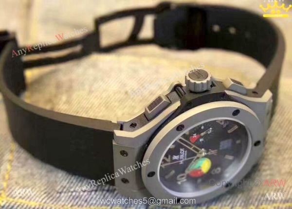 Replica Hublot Big Bang Chrono 45mm Watch Black Rubber Strap 3