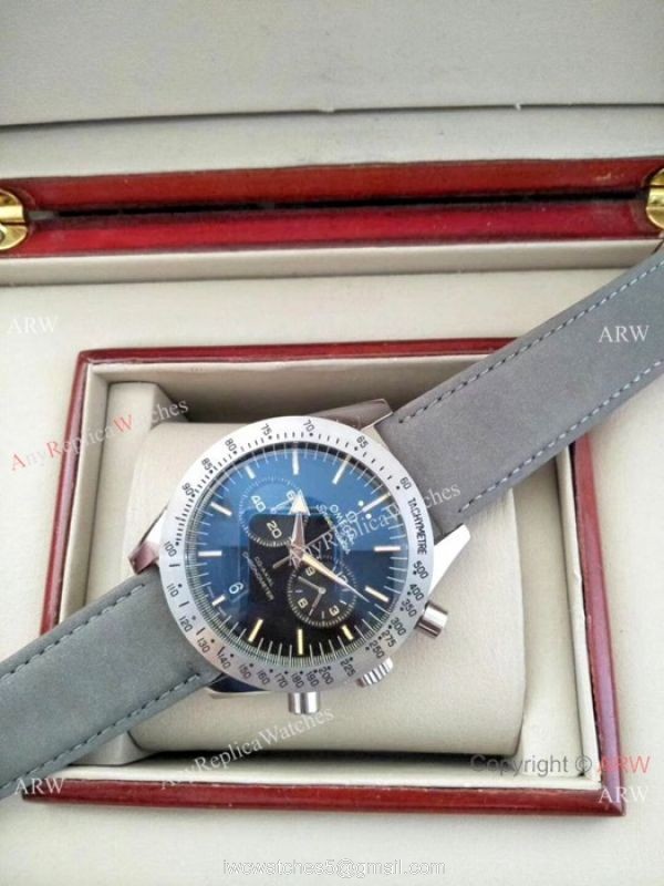 Low Price Omega Clone Watch Speedmaster SS Black Dial Chronograph Watches 3