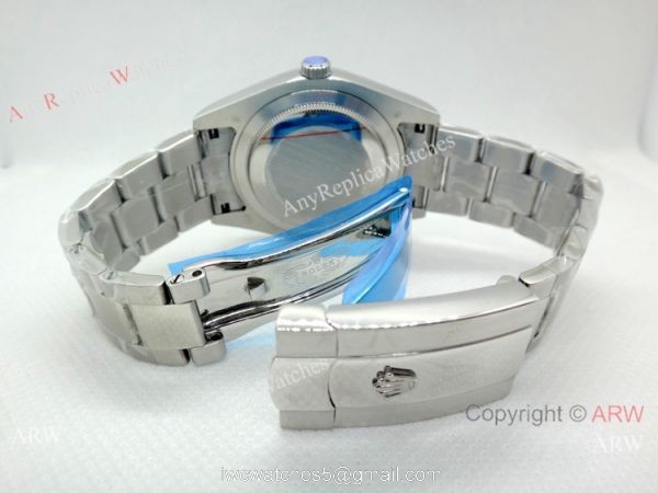 Rolex Day Date Ice Blue Replica Watch 40mm Stainless Steel Arabic Scripts Dial 3