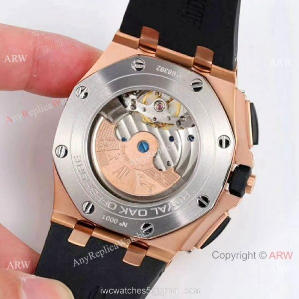 Copy Audemars Piguet Royal Oak offshore Watches Rose Gold Gold Hollow Dial 3