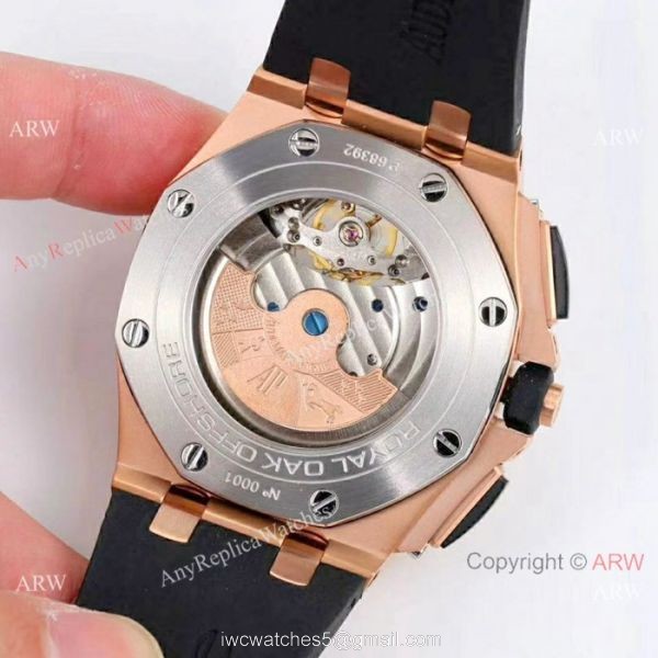 Fake Audemars Piguet Royal Oak offshore Watches Rose Gold Black Bezel 3