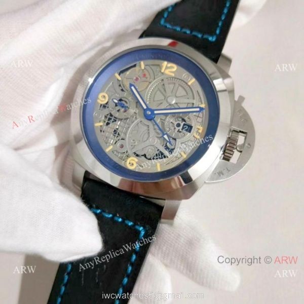 AAA Replica Panerai Luminor GMT 47MM Watch SS Skeleton 3