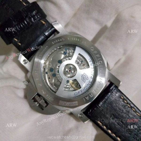 New Replica Panerai Luminor GMT Men Watch SS Skeleton Dial 3