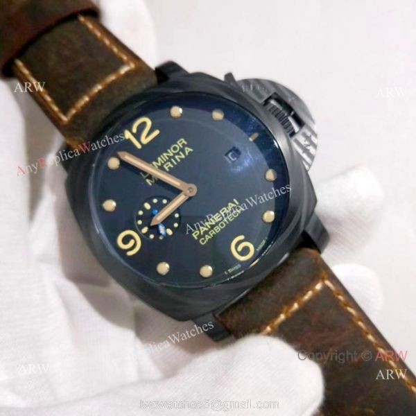 New Copy Panerai Luminor Marina 44mm Watches Carbon Case PAM661 3